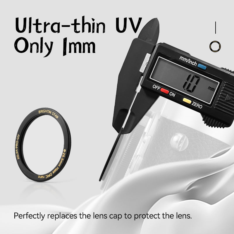 Exclusive 25.5mm ultra-thin UV filter (only 1mm thick) - fits Leica/Sigma/Panasonic L/Canon RF/Nikon Z/Sony E/Fuji X/GFX adapters - designed for 28mm F2.8 lenses