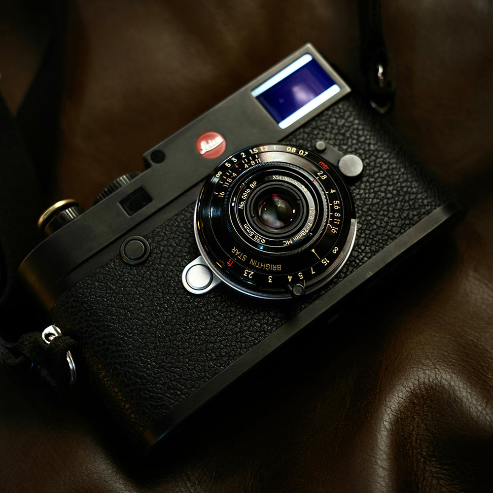 Brightin Star 28mm F2.8 Full Frame Lens Black Lacquer Ultra-Thin Pancake Lens For Leica M Mount Sony E/Canon RF/Fuji XF/GFX/Nikon Z Adapter Ring