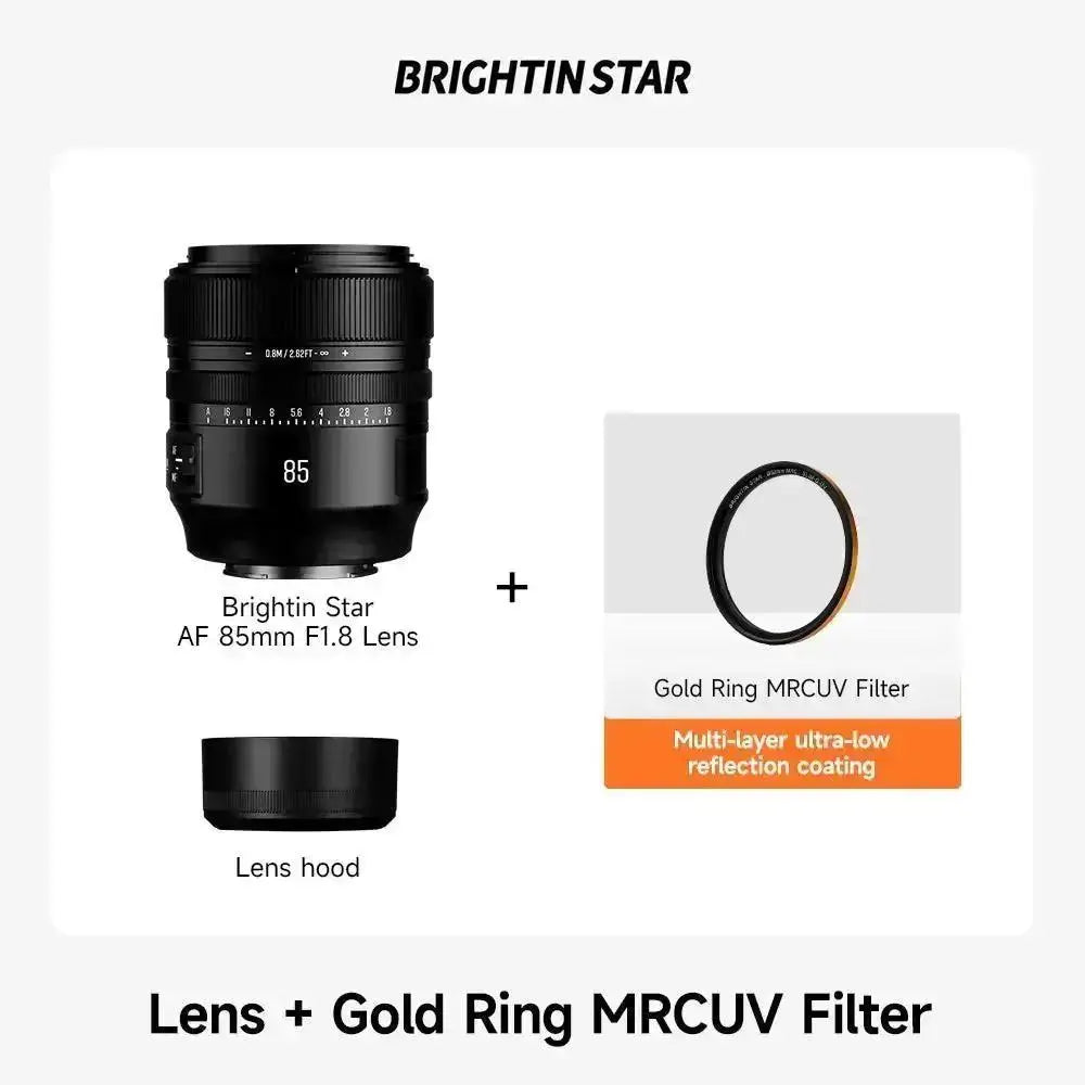 AF85mm F1.8 Full-frame Autofocus Fixed-Focus Portrait Large Aperture Lens - Brightin Star Checkout Price $289.00