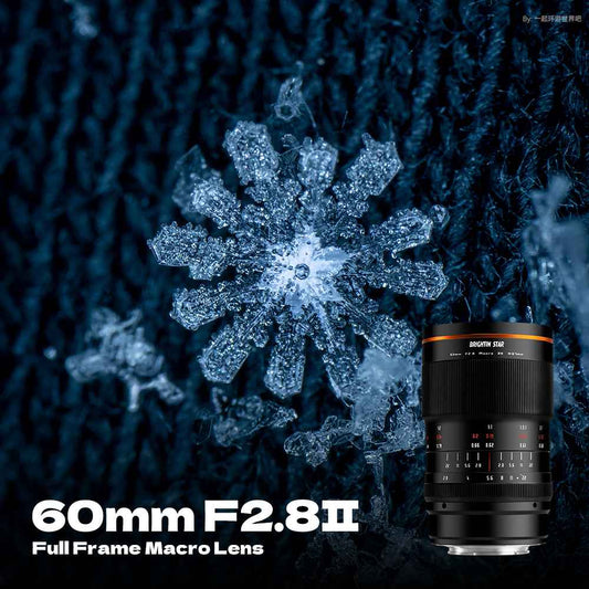 Brightin Star 60mm F2.8 II 2X Macro Magnification Manual Focus  Lens Fit for Sony E/Canon M/Canon RF/Fuji X/Nikon Z/M43 Mount