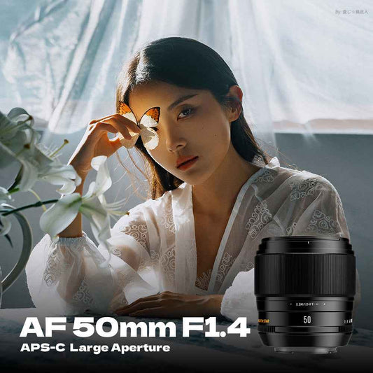 Brightin Star AF50mm F1.4 Autofocus Large Aperture APS-C Mirrorless Camera Lens Sony E / Fuji X Mount