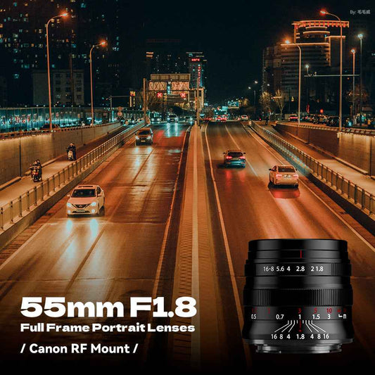 55mm F1.8 Full Frame Large Aperture Manual Focus Mirrorless Camera Lens, Fit for Canon RF Mount