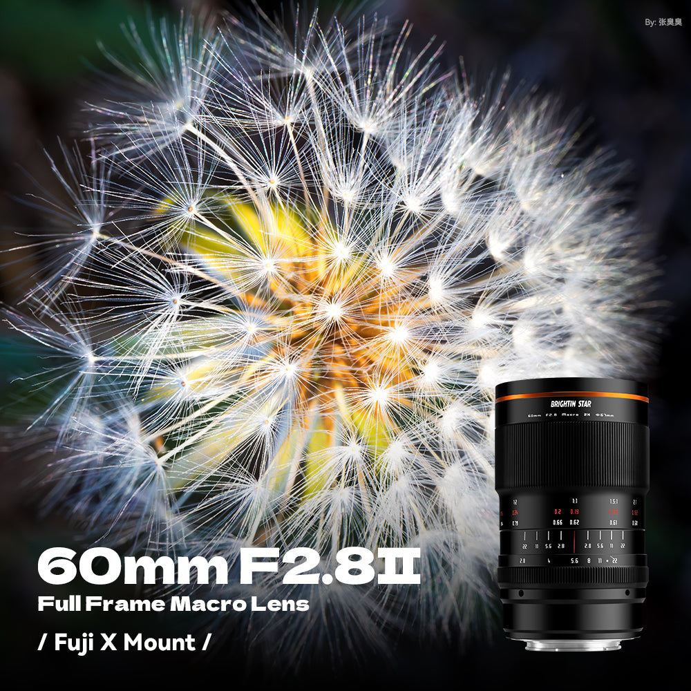 Brightin Star 60mm F2.8 II 2X Macro Magnification Manual Focus Lens Fit for Sony E/Canon M/Canon RF/Fuji X/Nikon Z/M43 Mount