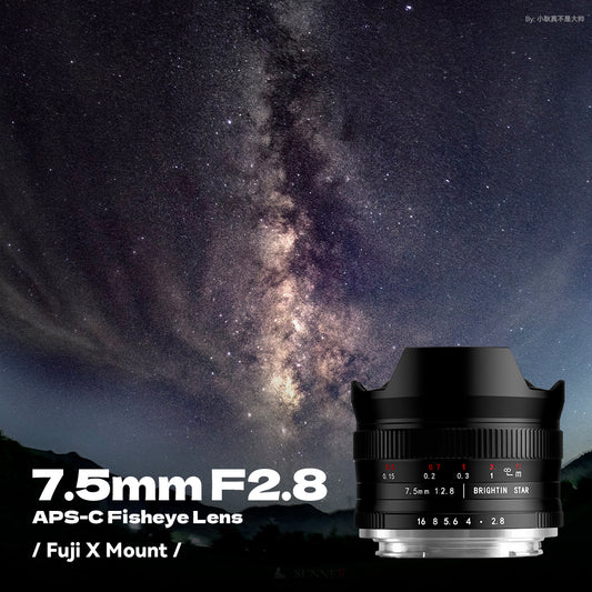 7.5mm F2.8 APS-C Fisheye Manual Focus Lens With ND Filter for Fuji X-Mount