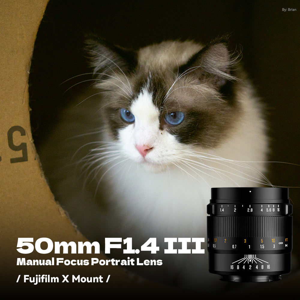 Brightin Star 50mm F1.4 III APS-C Manual Focus Portrait Lens for M43 / Canon M / Fujifilm X / Sony E / Canon RF