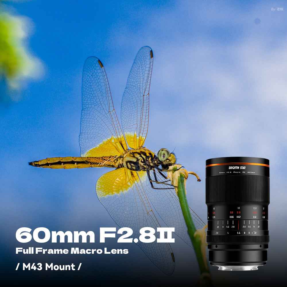 Brightin Star 60mm F2.8 II 2X Macro Magnification Manual Focus Lens Fit for Sony E/Canon M/Canon RF/Fuji X/Nikon Z/M43 Mount