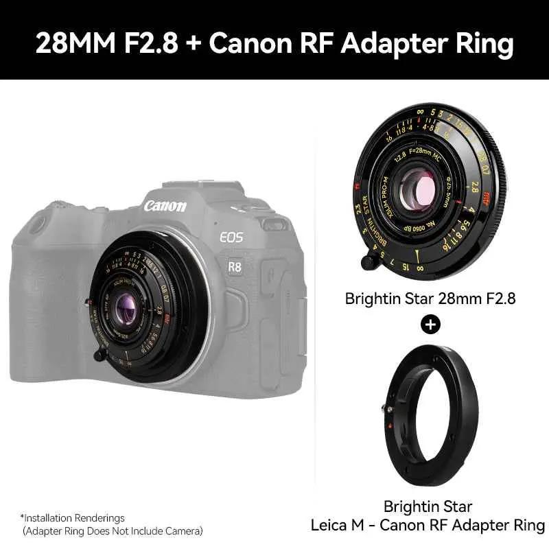 28mm F2.8 Camera Lens Black Lacquer Ultra-Thin Pancake Lens - Brightin Star