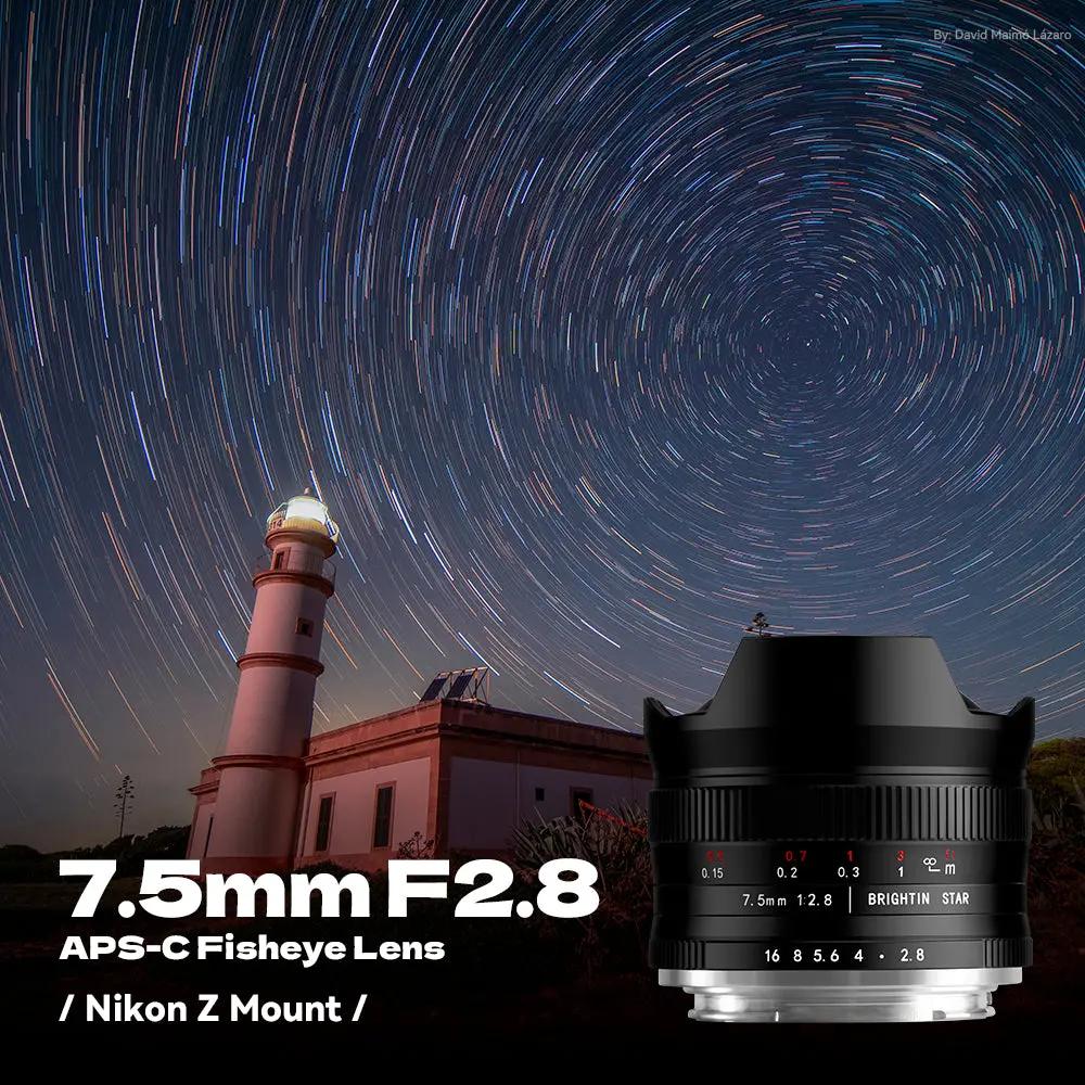 7.5mm F2.8 APS-C Fisheye Manual Focus Lens With ND Filter for Canon RF Mount BrightinStar.US