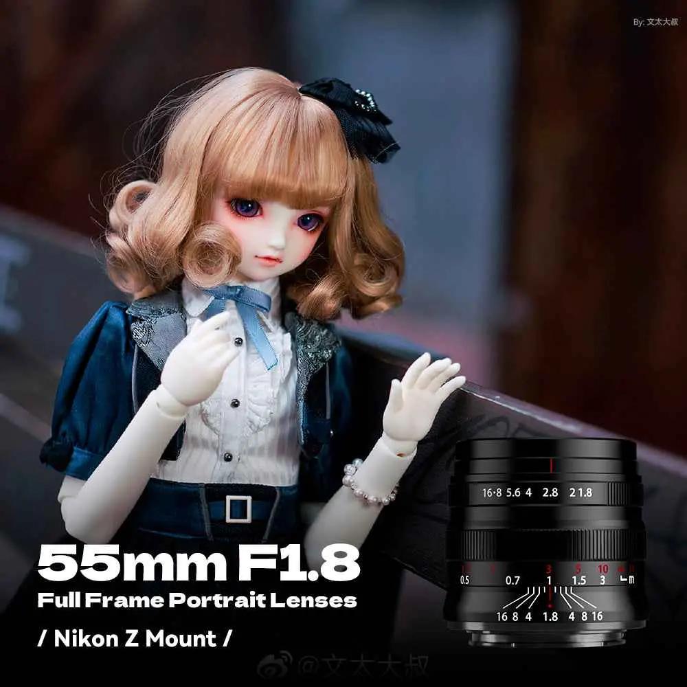 55mm F1.8 Full Frame Large Aperture Manual Focus Mirrorless Camera Lens, Fit for Canon RF Mount