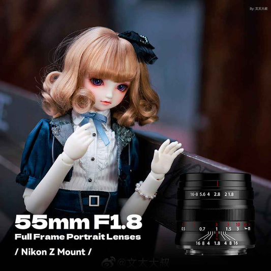 55mm F1.8 Full Frame Large Aperture Manual Focus Mirrorless Camera Lens, Fit for Nikon Z-Mount