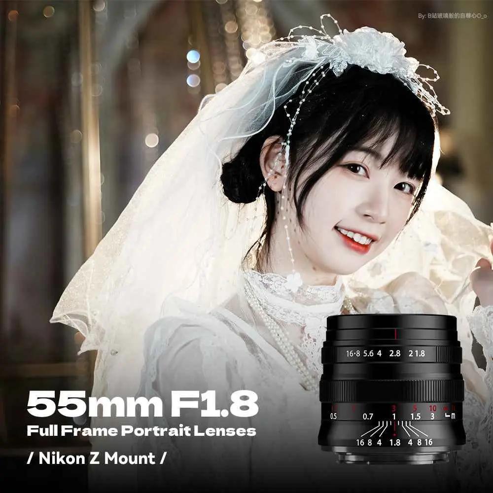 Brightin Star 55mm F1.8 Full Frame Large Aperture Manual Focus Lens for Canon RF/Nikon Z/Sony E Mount