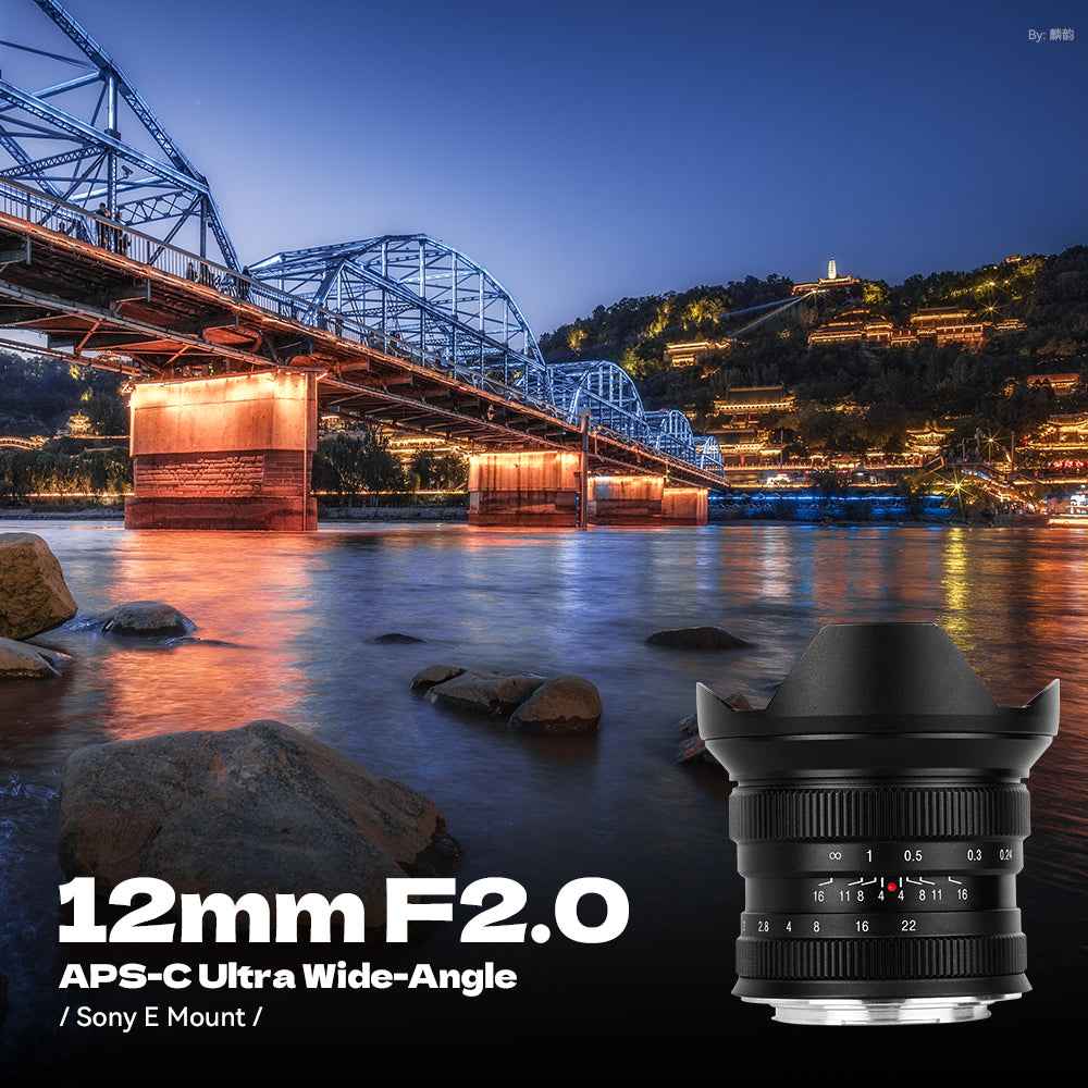 12mm F2.0 Ultra Wide-Angle Big Aperture APS-C Manual Focus Mirrorless Cameras Lens, Fit for Fuji X Mount
