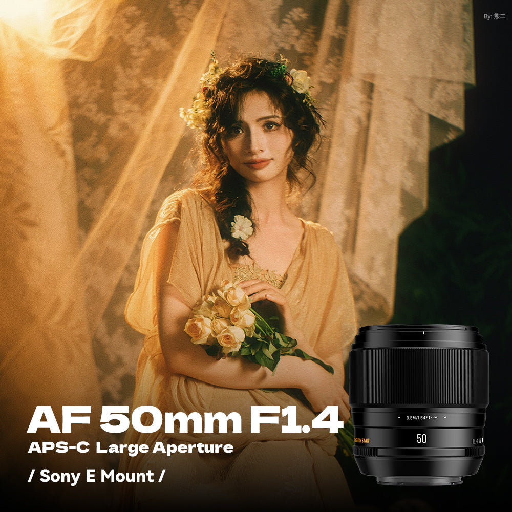 Brightin Star AF50mm F1.4 Autofocus Large Aperture APS-C Mirrorless Camera Lens Sony E / Fuji X Mount