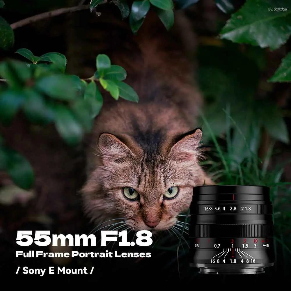 55mm F1.8 Full Frame Large Aperture Manual Focus Mirrorless Camera Lens, Fit for Sony E Mount