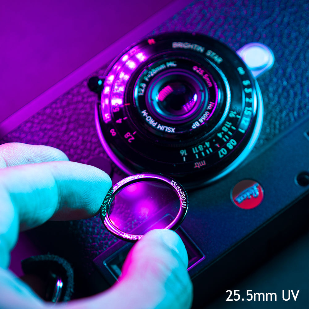Exclusive 25.5mm ultra-thin UV filter (only 1mm thick) - fits Leica/Sigma/Panasonic L/Canon RF/Nikon Z/Sony E/Fuji X/GFX adapters - designed for 28mm F2.8 lenses