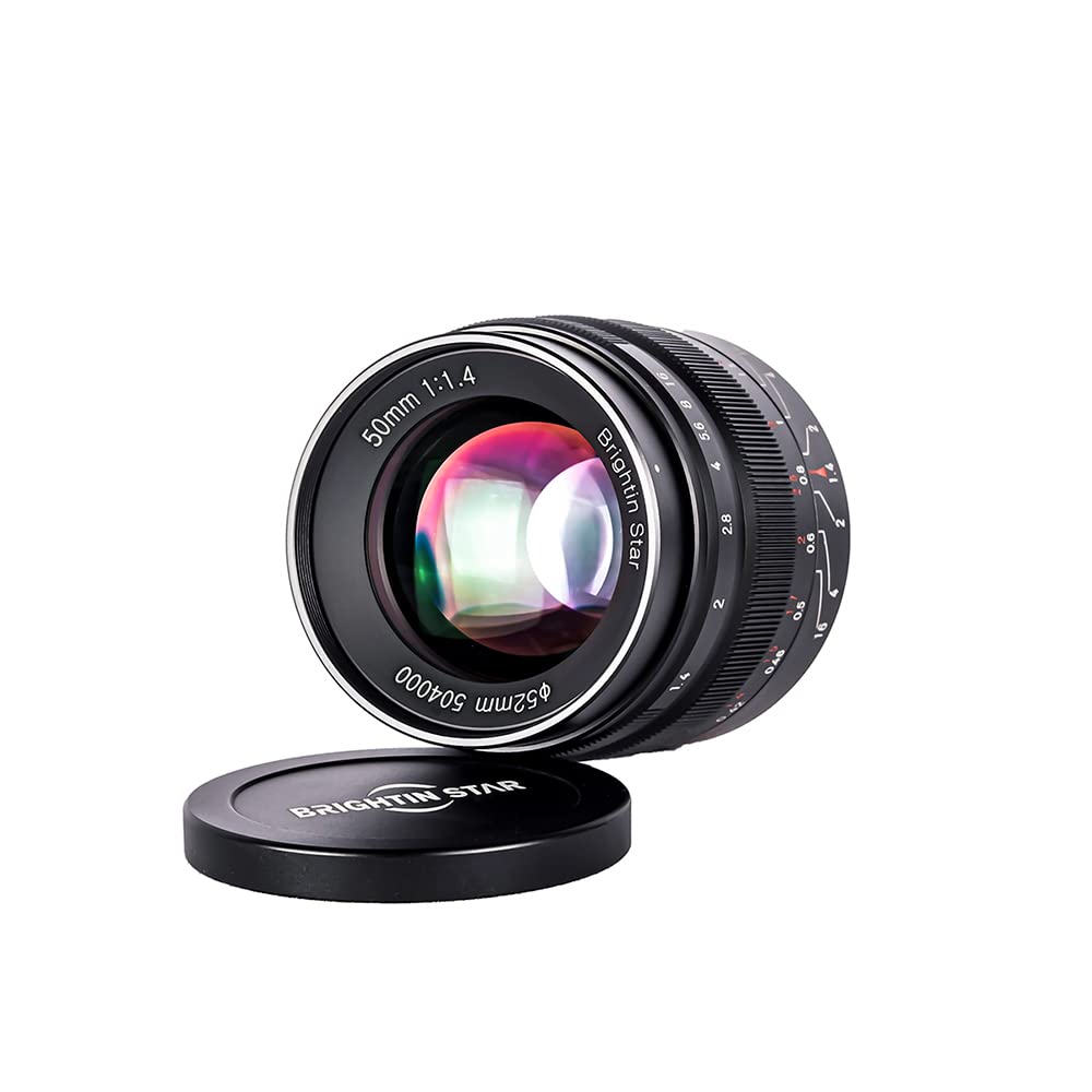 Brightin Star 50mm F1.4 APS-C Manual Focus Prime Lens for M43/Canon M/Fuji X/Sony E Mount