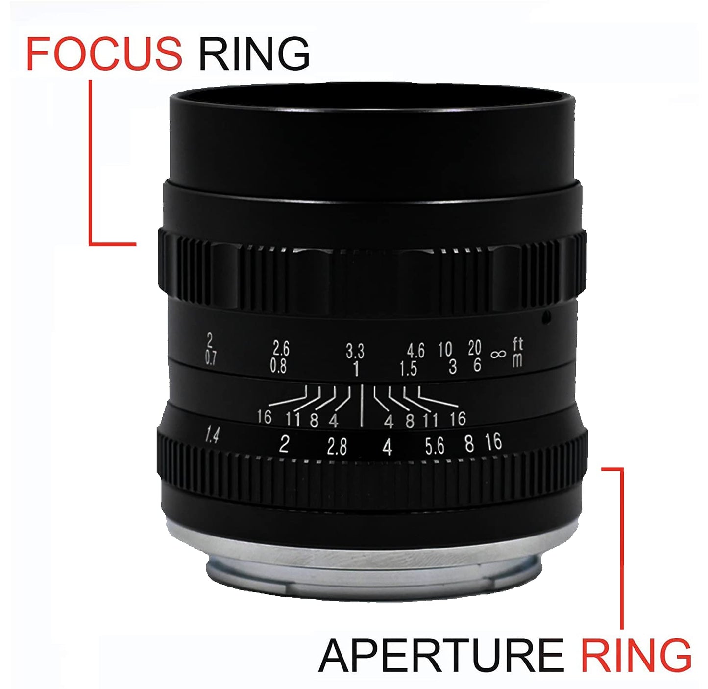 Brightin Star 50mm F1.4 APS-C Manual Focus Prime Lens for M43/Canon M/Fuji X/Sony E Mount