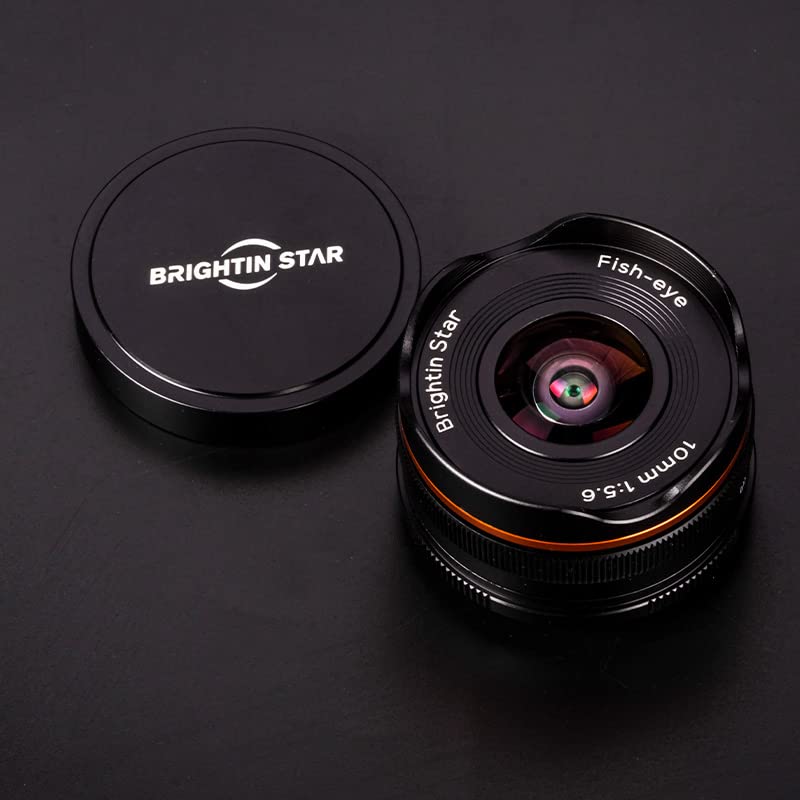 Brightin Star 10mm F5.6 Fisheye Lens Wide-Angle Lens Pancake Lens Manual Fixed Focus Lens