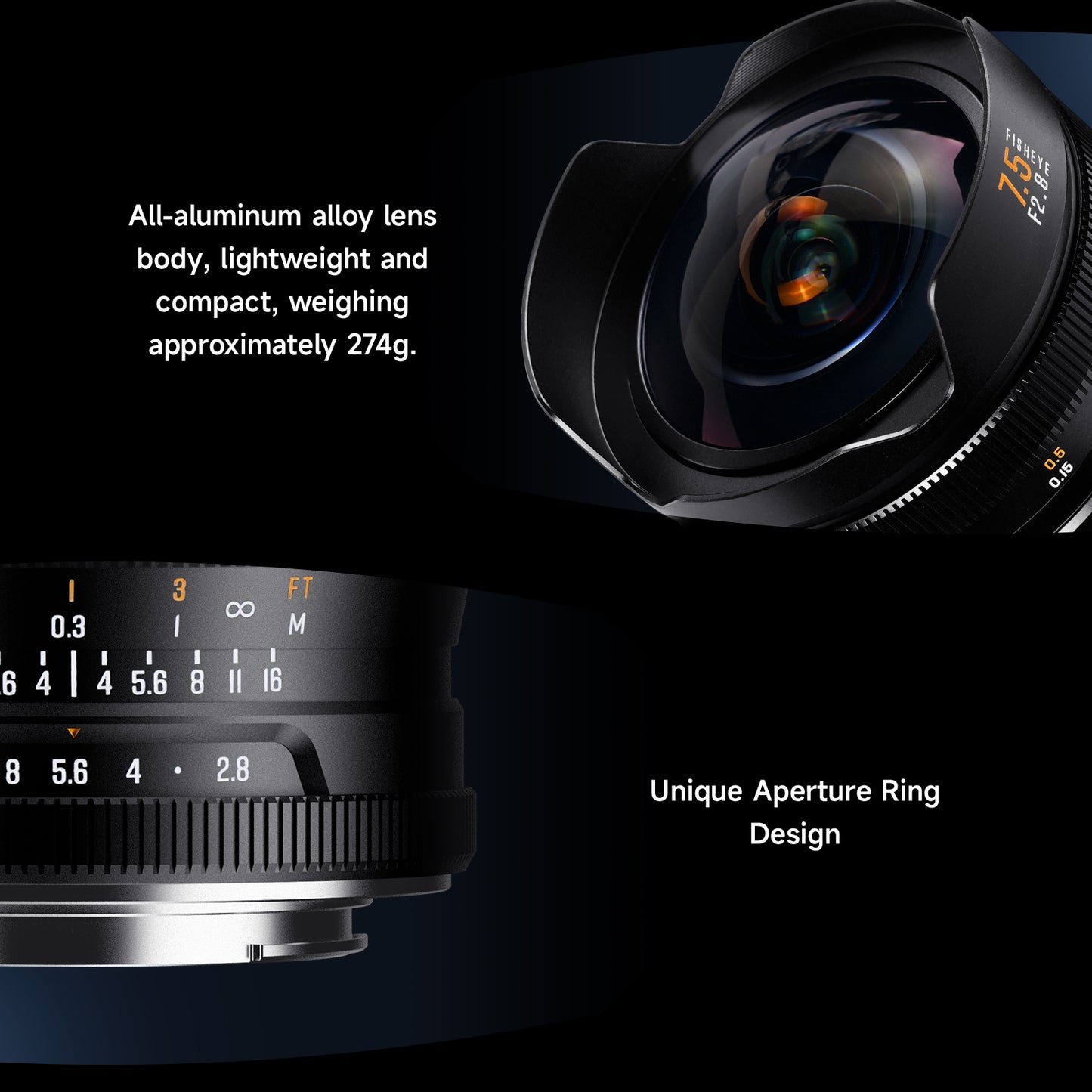 Brightin Star 7.5mm F2.8 IV APS-C Ultra Wide Fisheye Lens for Mirrorless Cameras