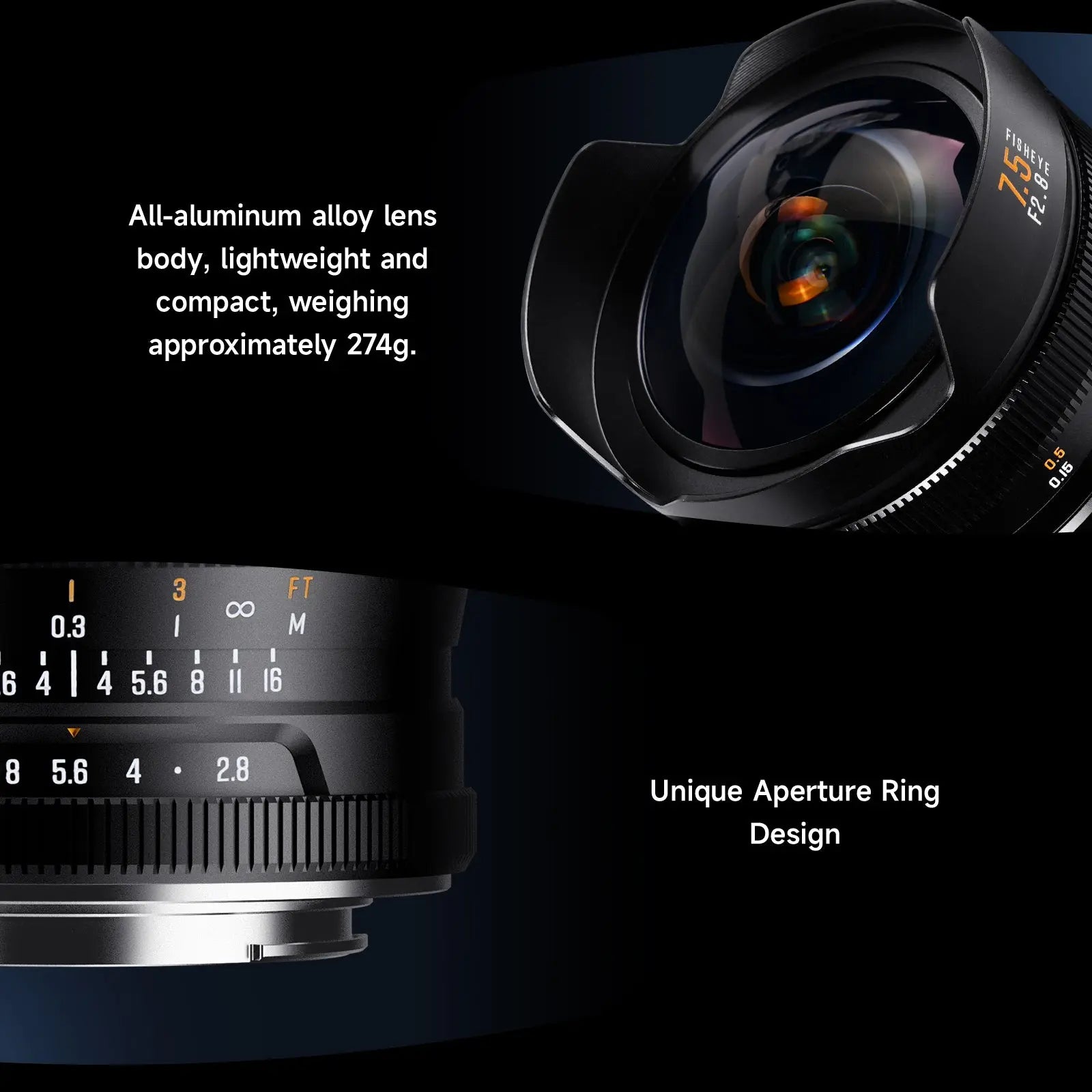 Brightin Star 7.5mm F2.8 IV APS-C Ultra Wide Fisheye Lens for Mirrorless Cameras Main