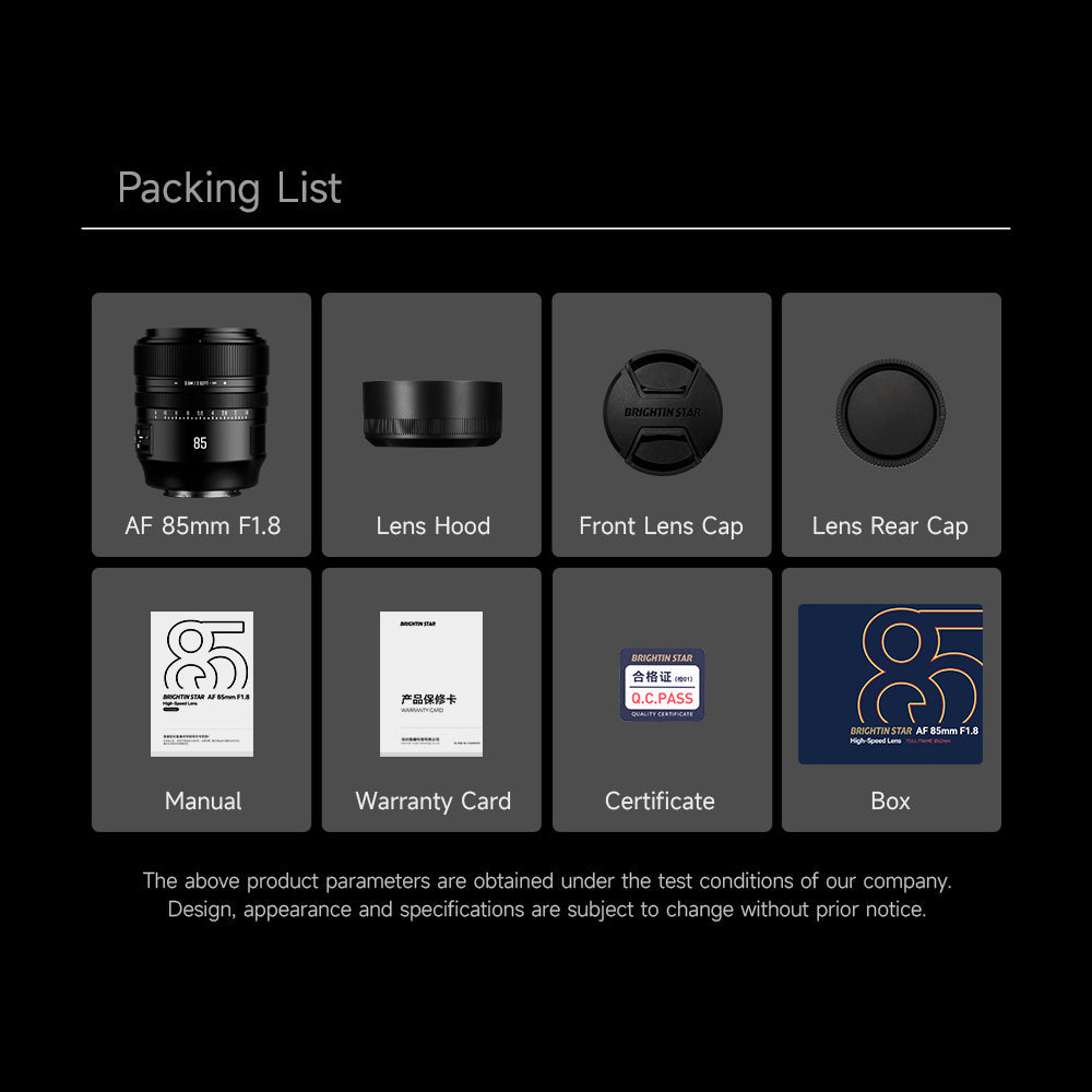 AF85mm F1.8 Full-frame Autofocus  Portrait Large Aperture Prime Lens Fit for Sony E Mount