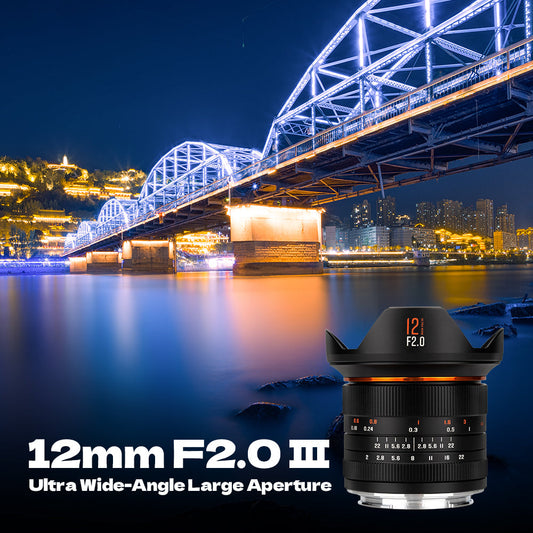 Brightin Star 12mm F2.0 III Ultra Wide-Angle Big Aperture APS-C Cameras Lens, Fit for Canon EF-M/RF