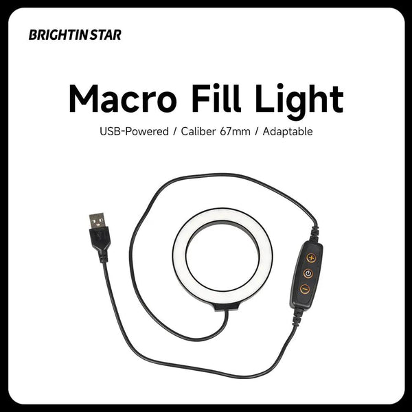Brightin Star Macro Ring Fill Light Focus Light Portable USB Light 67mm BrightinStar.US