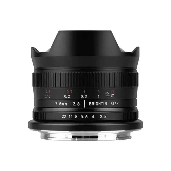 Brightin Star 7.5mm F2.8 APS-C Fisheye Manual Focus Lens With ND Filter for Sony E/Canon M/Canon RF/Fuji X/Nikon Z/M43 Mount
