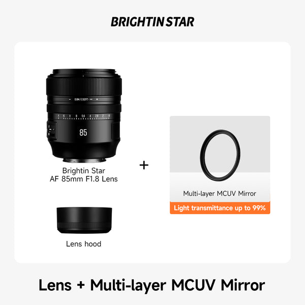 Brightin Star AF85mm F1.8 Full Frame Auto Focus Telephoto Portrait Prime Lens Fit for Sony E/Nikon Z