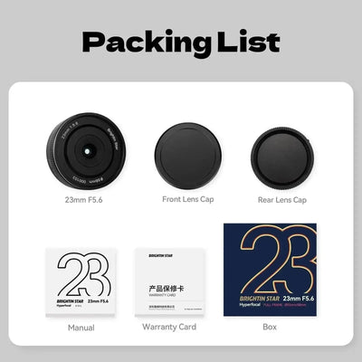 23mm F5.6 Full Frame Manual Focus Prime Lens - Brightin Star BRIGHTIN STAR