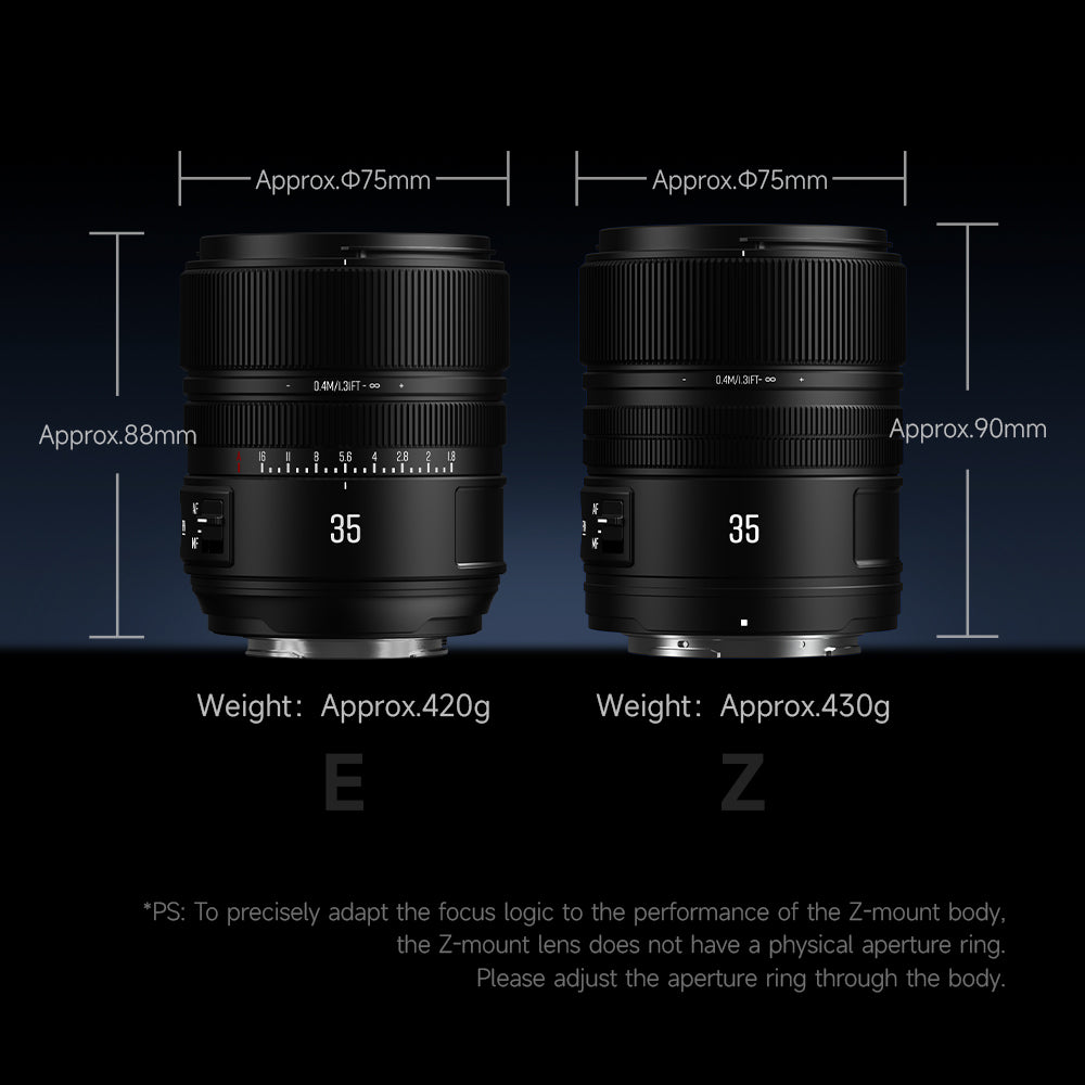 Brightin Star AF35mm F1.8 Full-frame STM Auto Focus Large Aperture Prime Lens Fit for Nikon Z