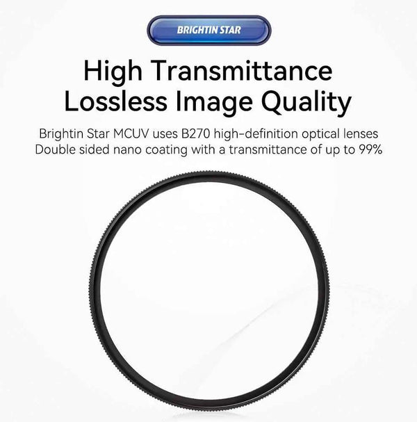 Brightin Star MCUV Lens Multi-Layer Coating for Canon/Nikon/Sony/Fuji Lenses UV Filter