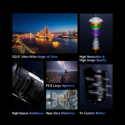 Brightin Star AF 12mm F2.8 Full Frame Ultra Wide Angle Auto Focus Lens for Sony E Mount Sony E Mount