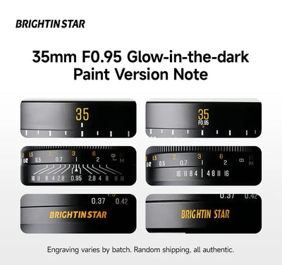 35mm F0.95 APS-C Luminous Version Portrait Star Manual Fixed Focus Lens Suitable for Fuji X Mount BrightinStar.US