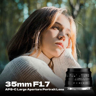 35mm F1.7 APS-C Wide-Angle Manual Focus Prime Lens for Canon EOS-M Mount