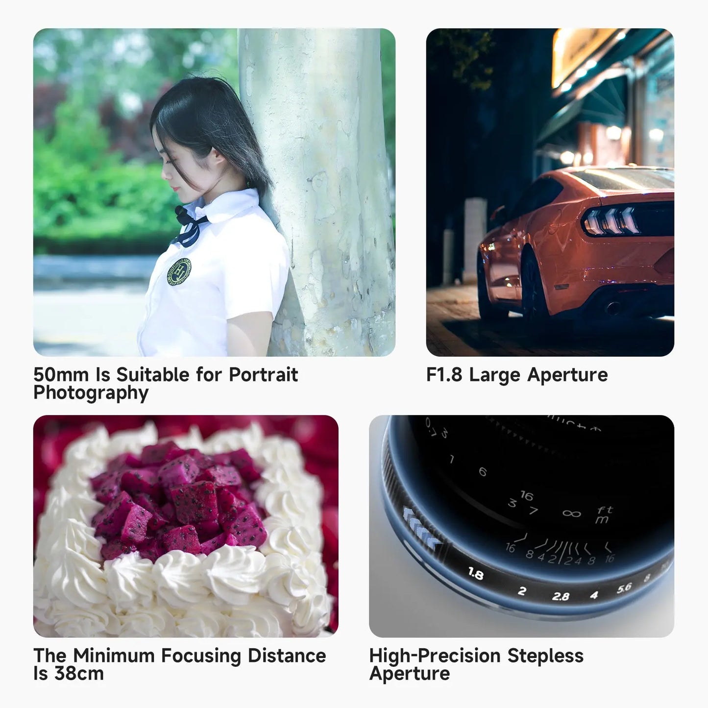 Brightin Star 50mm F1.8 APS-C Manual Focus Lens Fit for Canon EF-M/Sony E/M43/Fuji X/Nikon Z mount