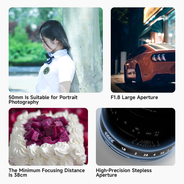 Brightin Star 50mm F1.8 APS-C Manual Focus Lens Fit for Canon EF-M/Sony E/M43/Fuji X/Nikon Z mount