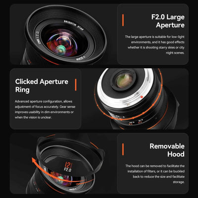 12mm F2.0 III APS-C Ultra Wide-Angle Big Aperture Cameras Lens For  Sony E mount