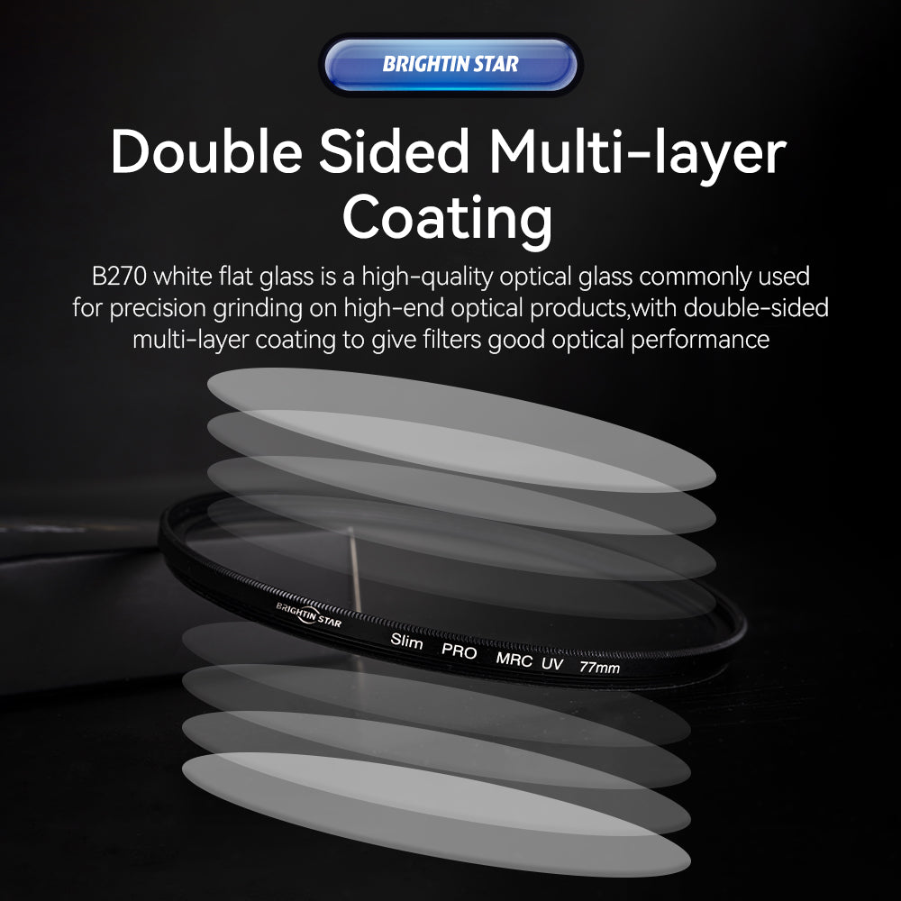 Brightin Star MCUV Lens Multi-Layer Coating for Canon/Nikon/Sony/Fuji Lenses UV Filter