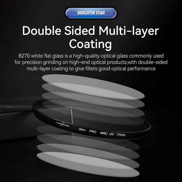 Brightin Star MCUV Lens Multi-Layer Coating for Canon/Nikon/Sony/Fuji Lenses UV Filter