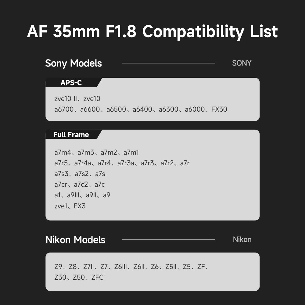 Brightin Star AF35mm F1.8 Full-frame STM Auto Focus Large Aperture Prime Lens Fit for Nikon Z