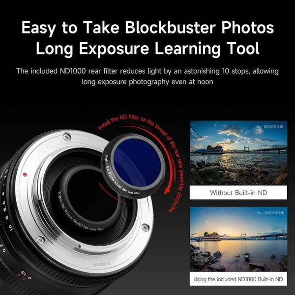 Brightin Star 7.5mm F2.8 APS-C Fisheye Manual Focus Lens With ND Filter for Sony E/Canon M/Canon RF/Fuji X/Nikon Z/M43 Mount