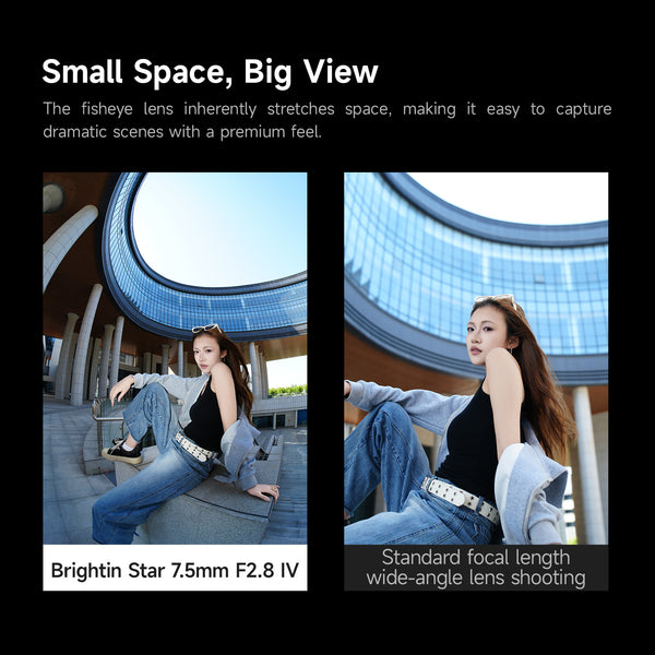 Brightin Star 7.5mm F2.8 IV APS-C Ultra Wide Fisheye Lens for Mirrorless Cameras