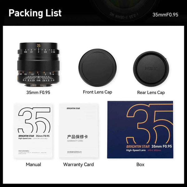 35mm F0.95 APS-C Night God Portrait Star Manual Fixed Focus Lens Suitable For Canon RF Mount