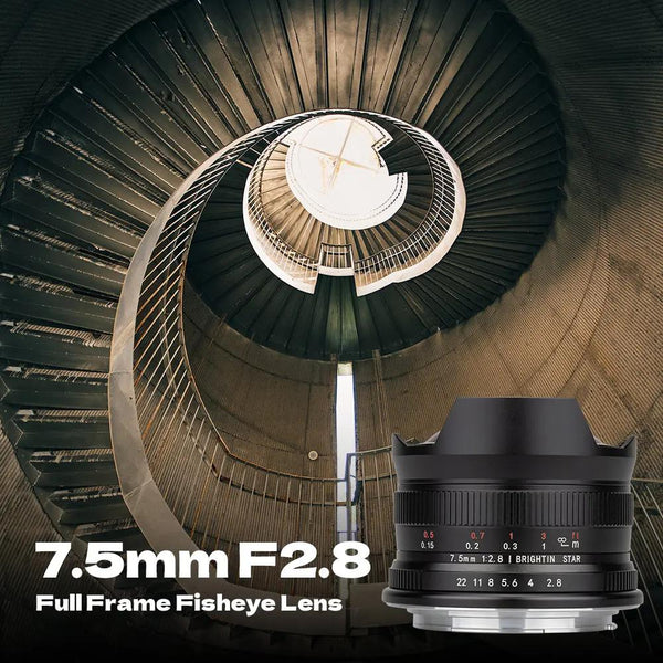 7.5mm F2.8 APS-C Fisheye Manual Focus Lens With ND Filter for Canon RF Mount BrightinStar.US