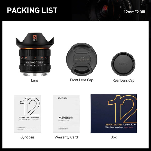 12mm F2.0 III APS-C Ultra Wide-Angle Big Aperture Cameras Lens For Nikon Z-Mount Save 30$-Checkout Price $169.00