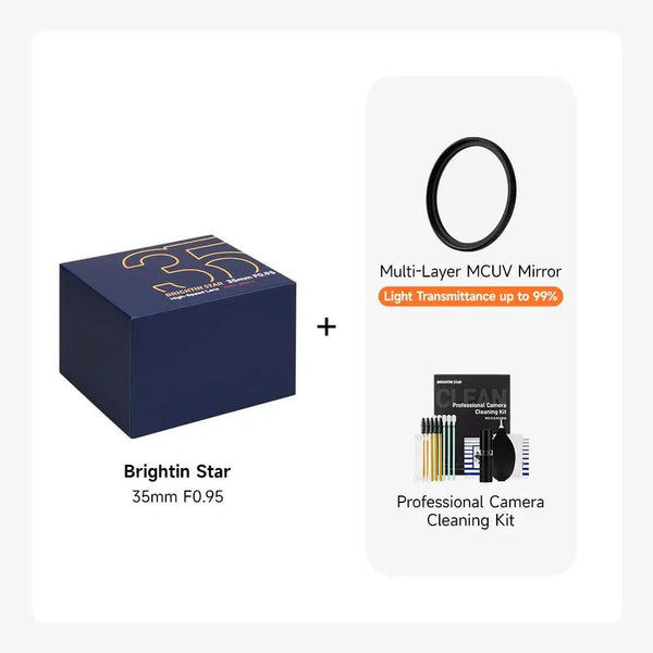 35mm F0.95 APS-C Luminous Version Portrait Star Manual Fixed Focus Lens Suitable for Fuji X Mount BRIGHTIN STAR