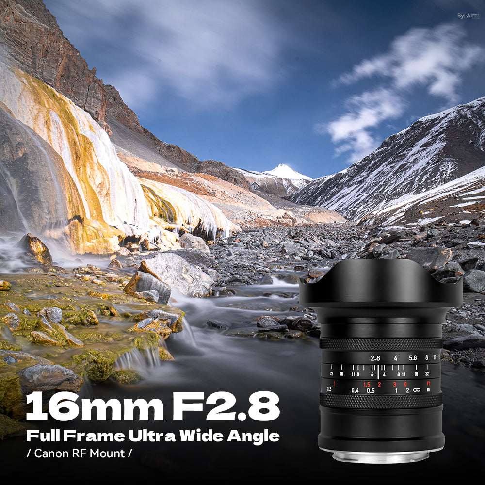 Brightin Star 16mm F2.8 Full Frame Ultral Wide Angle Manual Focus Mirrorless Camera Lens, Fit for Canon RF/Nikon Z/Sony E/L Mount