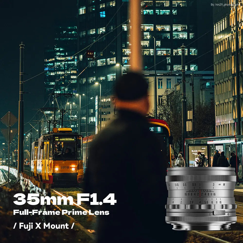 Brightin Star 35mm F1.4 Full-Frame Large Aperture Manual Focus Lens for Fuji X Mount Fuji X Mount