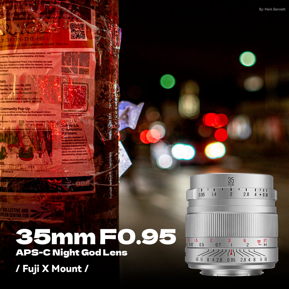 Brightin Star 35mm F0.95  APS-C Night God Portrait Star Manual Fixed Focus Lens Suitable For Fuji X/Canon M/RF/M43/Sony E/Nikon Z Mount